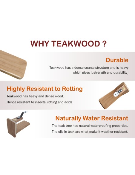 Real Teak Wood Table Top Coconut Scraper