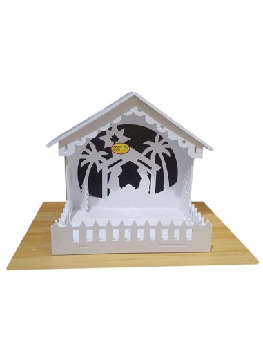 MDT India DIY Christmas Crib House for Xmas Decoration Stable Pulkoodu Kudil (Only Crib, Small - 29.5 cm)